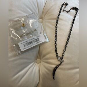 Melania Clara Luna Necklace-Gunmetal